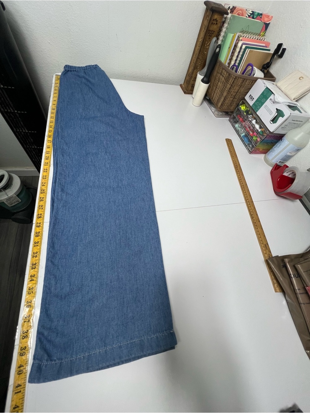 Madewell Pull-On Jeans in Cotton-Linen Denim. Color Irving WashRigid Size S - Picture 10 of 12